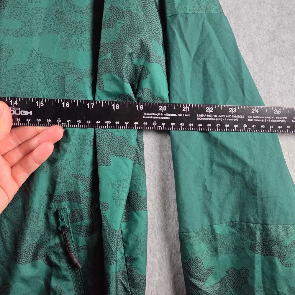 Adidas Windbreaker Jacket Mens Size M Green Camo Full Zip Mesh Lined Excellent